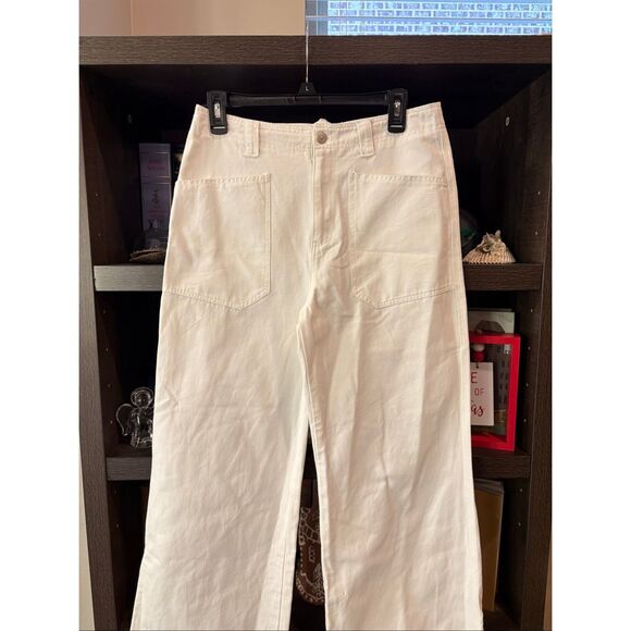 Altar’d State White Cotton Wide Leg Denim Style Pants Size Large - Picture 3 of 5